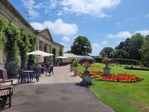 View from the outdoor seating at Bicton Park Botanical Gardens in Budleigh Salterton