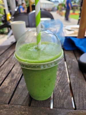 Smoothie - kale, lemongrass, mango and pineapple at Bicton Park Botanical Gardens in Budleigh Salterton