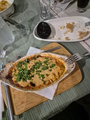 vegan moussaka at The Crazy Family in Burgas