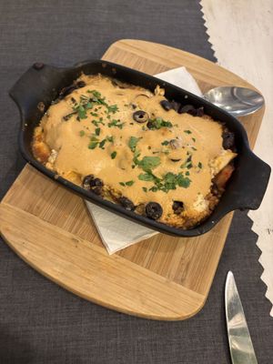 Vegan moussaka   at The Crazy Family in Burgas