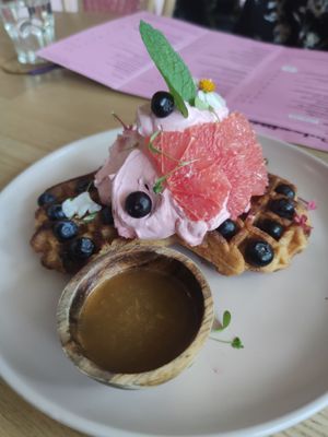 Vegan waffles at La Gula By The Hungry Tapir in Kuala Lumpur