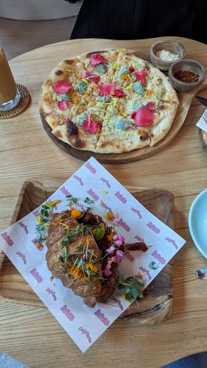 Sambal croissant and 4 cheeze pizza at La Gula By The Hungry Tapir in Kuala Lumpur