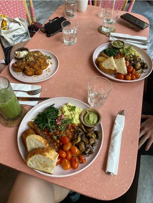 2 vegan breakfasts and 1 cauliflower steak  at La Gula By The Hungry Tapir in Kuala Lumpur