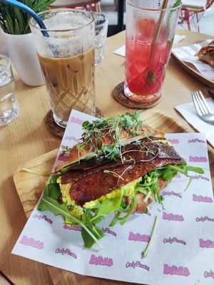 Scrambled tofu and bacon croissant at La Gula By The Hungry Tapir in Kuala Lumpur