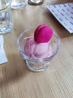 Mangosteen sorbet and macaron at La Gula By The Hungry Tapir in Kuala Lumpur