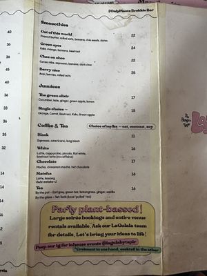 Drink menu  at La Gula By The Hungry Tapir in Kuala Lumpur