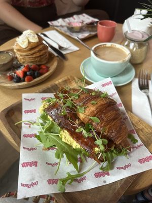 Croissant with pastrami made from daybreaks and scrambled tofu  at La Gula By The Hungry Tapir in Kuala Lumpur