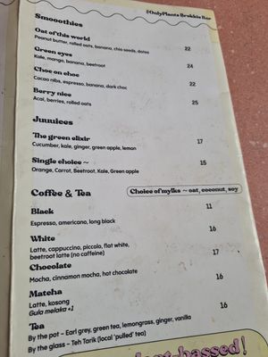 Drinks menu at La Gula By The Hungry Tapir in Kuala Lumpur