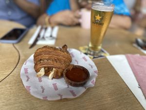 Croissant and Sapporo  at La Gula By The Hungry Tapir in Kuala Lumpur