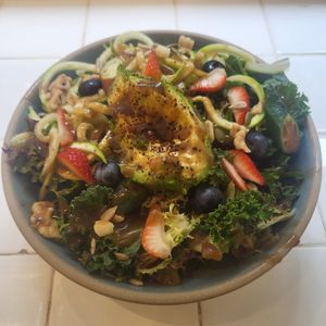 Local Organic Okra Avocado Wild Berry Salad at Wanaka in Hong Kong Island