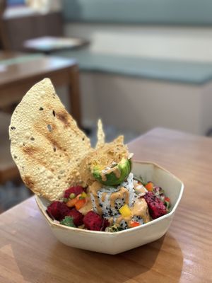 Avocado dragon fruit sushi bowl   at Wanaka in Hong Kong Island