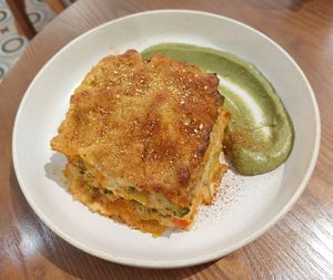 Seasonal Garden-style Lasagna with Local Organic Amaranth Pesto Sauce 本地有機莧菜青醬 田園千層麵 at Wanaka in Hong Kong Island