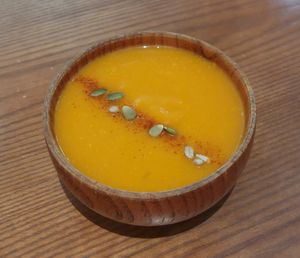 Local Pumpkin Carrot Soup at Wanaka in Hong Kong Island