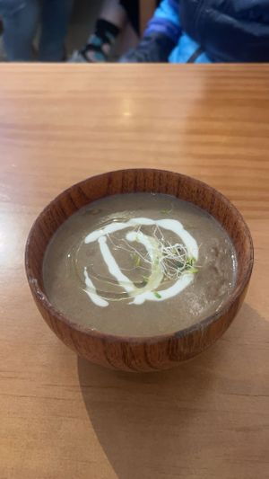 Mushroom and chestnut soupp  at Wanaka in Hong Kong Island