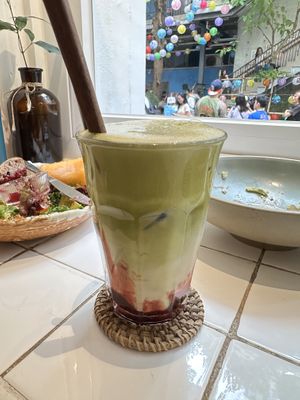 Iced strawberry matcha latte  at Wanaka in Hong Kong Island