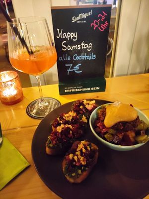 Rote beete bruschetta und knipp at Eichkater in Bremen