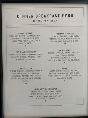 Summer Breakfast Menu  at Anna's On The Lake in Kenosha