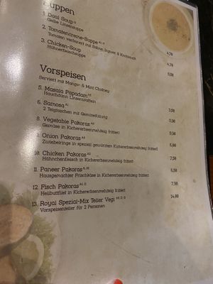 Vegan appetizers   at Royal Maharaja in Oppenheim