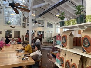 Inside  at Farmers Union Coffee Roasters in Eugene