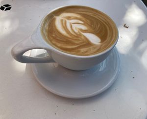 Vegan latte  at Farmers Union Coffee Roasters in Eugene