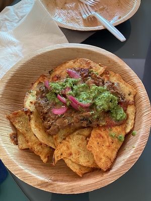 Vegan chilaquiles at Waterloo Vegan Market in Cleveland