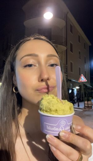 Lemon basil ice cream   at Cremeria Garibaldi in Levanto