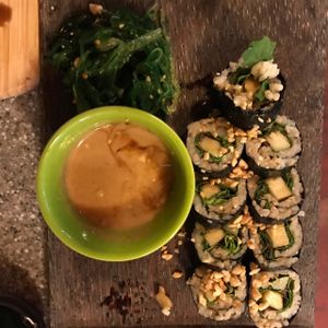 peanut sauce rolls at Sushi Rock in Hawi