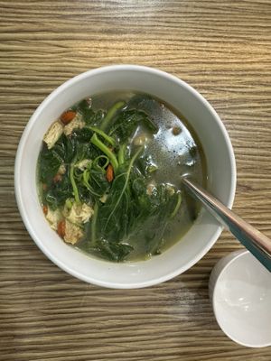 Amaranth greens with soup  at Loke Yuen in Kuala Lumpur