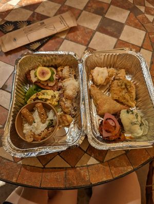 Vegan platter (takeaway) at Annie's Vegan Food and Bar - Pop-up in Rhodes