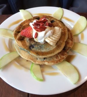 Blueberry pancakes at Sweet Bones Bakery Cafe in Scullin