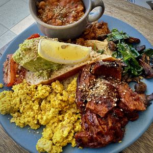 Big breakfast with spicy Seitan   at Scullin Sweet Bones in Scullin