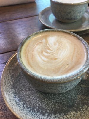 Oatly coffee - delicious   at Sweet Bones Bakery Cafe in Scullin