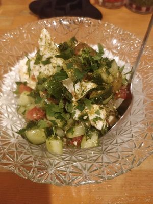 This tiny cucumber salad was almost 1700¥ lol #Veganuary at Ta-im in Tokyo