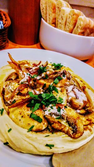 Mushroom hummus at Ta-im in Tokyo