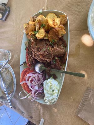 Vegan gyros- the tzatziki is not vegan  at Mageiraki in Kefalonia