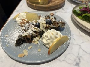 Black sesame waffle  at Meraki in Grenoble