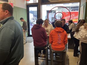 Seating at Tompkins Square Bagels in New York City