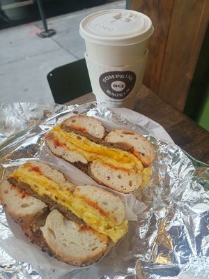 Beyond delight & oat coffee at Tompkins Square Bagels in New York City