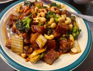Faux chicken with cashews at Shanghai Bistro in Loveland