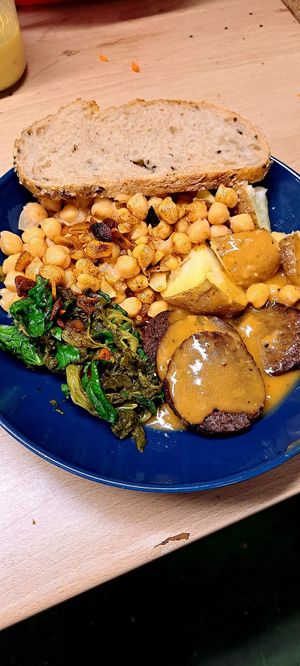 Chickpeas, grelos and lacon in gravy at El Taller in Gran Canaria