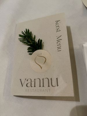 Christmas menu  at Vannu in Breda