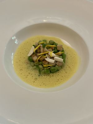 Third course: cauliflower couscous with legumes and piccalilli sauce   at Vannu in Breda