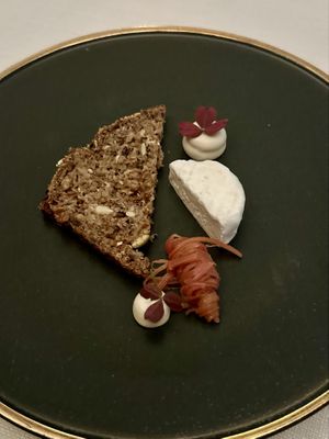 Savory dessert: homemade vegan cheese with rhubarb  at Vannu in Breda