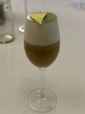 Sixth alcohol free drink with green tea and apple  at Vannu in Breda