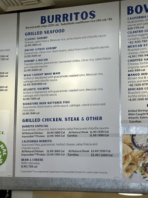 Menu  at Rubio's Coastal Grill in Torrance
