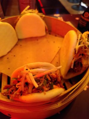 Vegan bao buns with planted.chicken at The Blossom Alley in Luzern