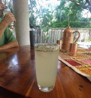 Refreshing mint lemonade at Marwari Indian Food in Tepoztlan