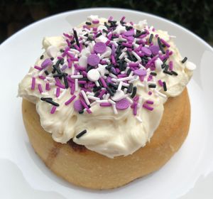 Marshmallow Frosting, Mini Marshmallows & Rainbow Sprinkles! at Cinnaholic in Edinburg