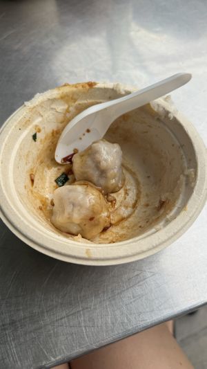 Small dumplings with soy sauce   at All Vegan Dumplings  in Bangkok