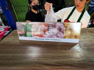 Receiving order at All Vegan Dumplings at All Vegan Dumplings  in Bangkok